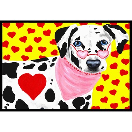 Carolines Treasures Hearts and Dalmatian Indoor or Outdoor Mat- 18 x 27 AMB1116MAT